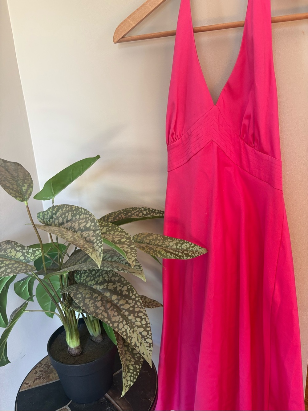 Hot Pink V-Neck Women’s Hoco Prom Dress